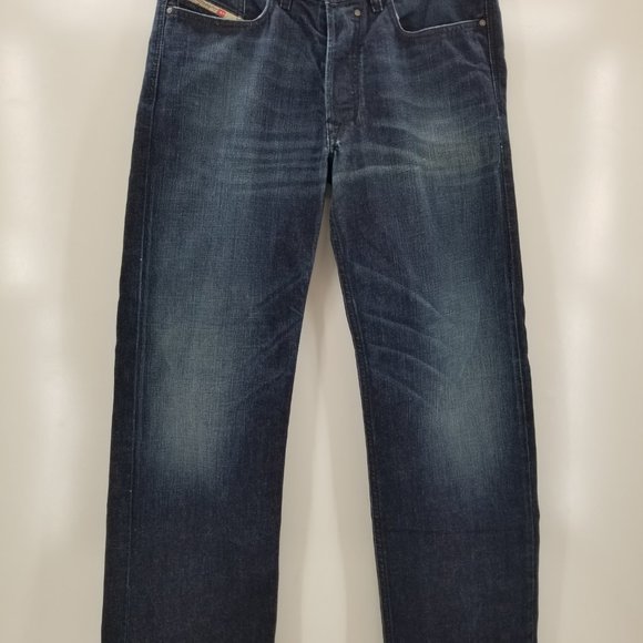 Diesel Mens Quratt Butt Fly Straight Dark Wash Denim 008FC Blue Jean Pants32x32 - Picture 6 of 13